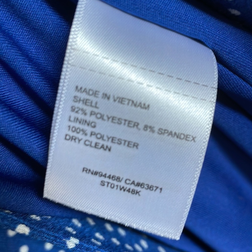 Marine Blue Polka Dot Button Up Midi Dress - Picture 7 of 7